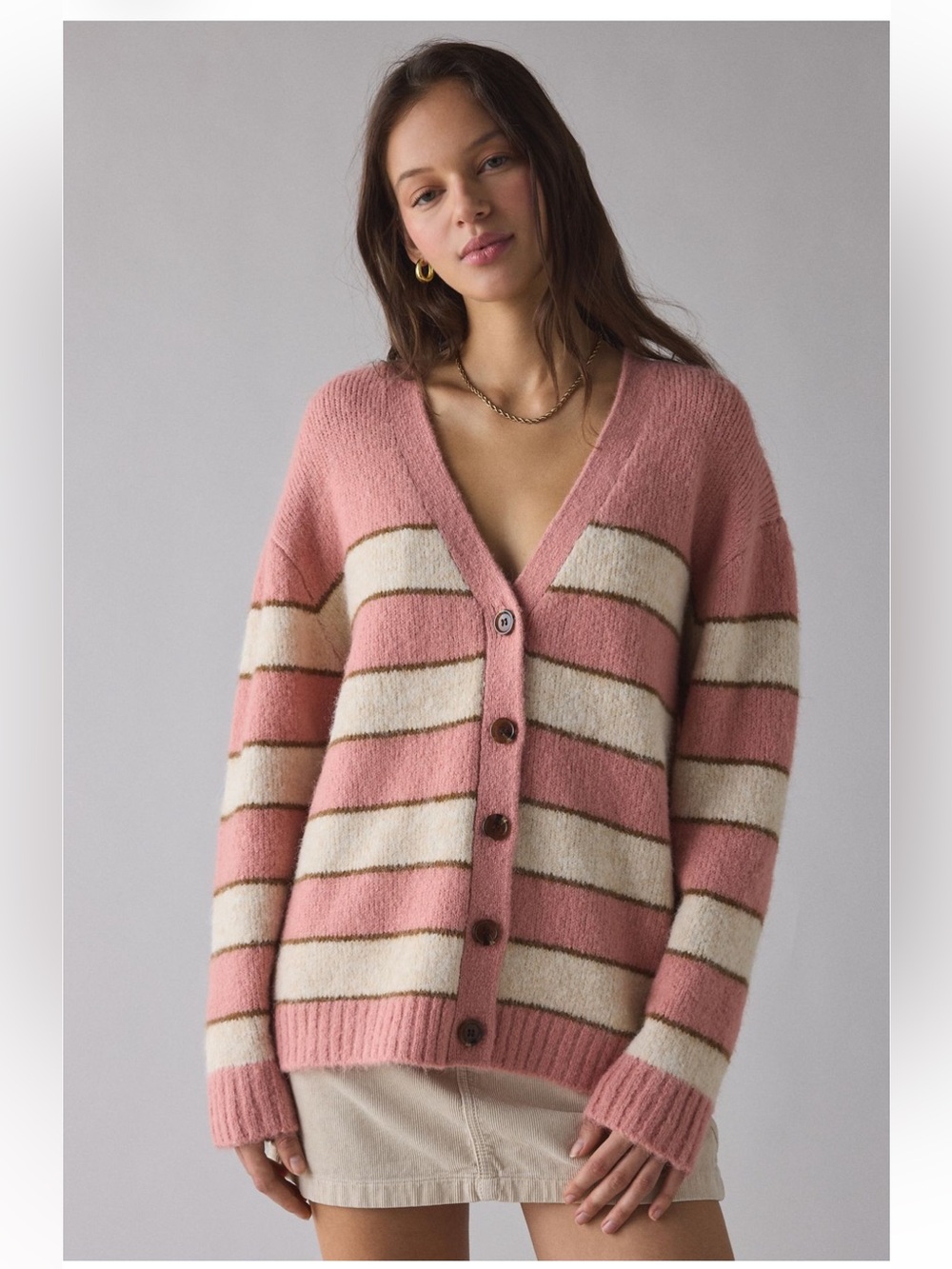 BDG Eliot Striped oversized Cardigan